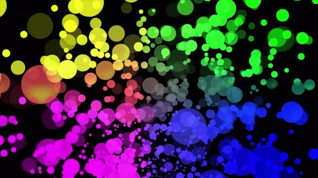 Vibrant Multicolor Paint Splashes on Black Background