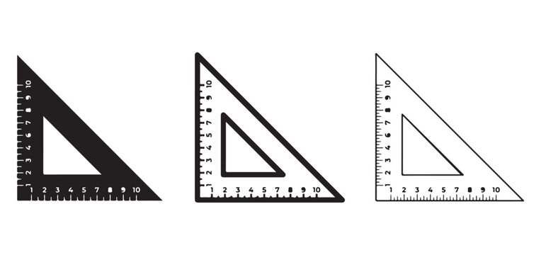 triangle rulers for drawing and drafting isolated on white background