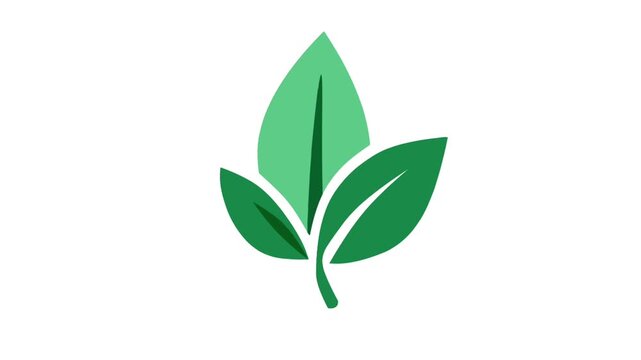 2D Animated Green Leaves with Fresh Nature Style for Eco Themes
