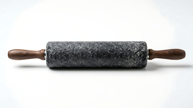Heavy-duty stone marble dough roller for pastry making and gourmet kitchen culinary preparation.

