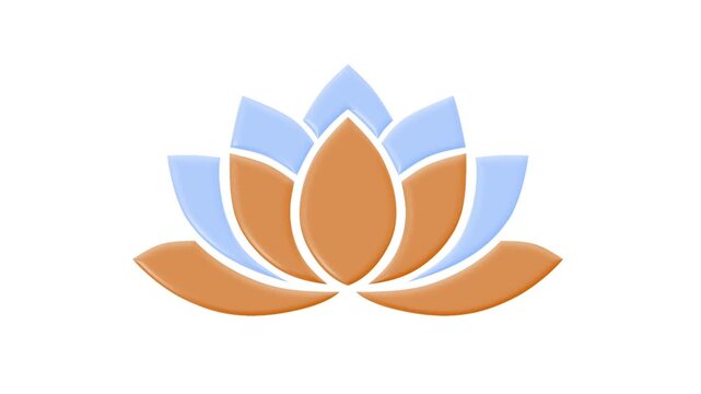 2D Animated Lotus Flower with Elegant Petals for Wellness Themes