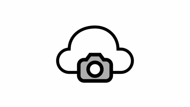 Camera with cloud icon - clean and modern Photography and videography icon.