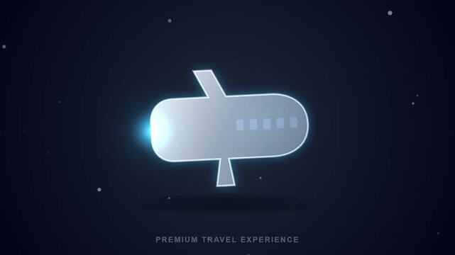 Glowing Airplane Icon Animation for Digital Travel and Aviation UI