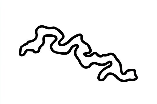 Geographic outline shape rendered with a thick black hand drawn line on a white background