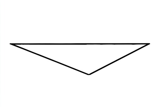 Outline drawing of a horizontally oriented elongated geometric shape with sharp corners on a white background