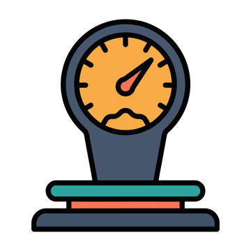 Medical Weight Scale Body Mass Icon for Fitness Checkup