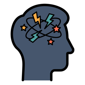 Headache Dizziness Symptom Icon for Neurology Clinic