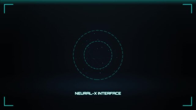 Futuristic Digital Neural Interface Scanning With Motion Graphics HUD