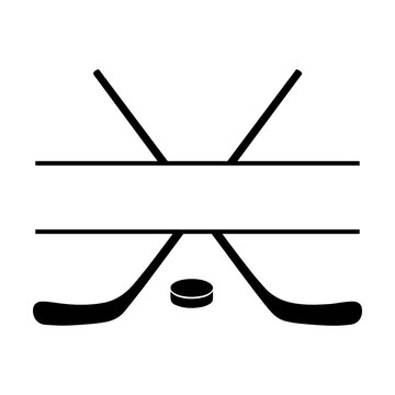 Hockey stick monogram svg cut file. Isolated vector illustration.