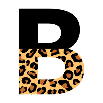 Leopard Letter A svg cut file. Isolated vector illustration.