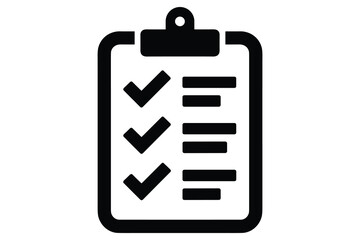 Fototapeta premium Checklist icon illustration on white background for quality control tasks and project management