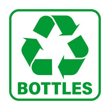 Bottles recycling bin sign svg cut file. Isolated vector illustration.