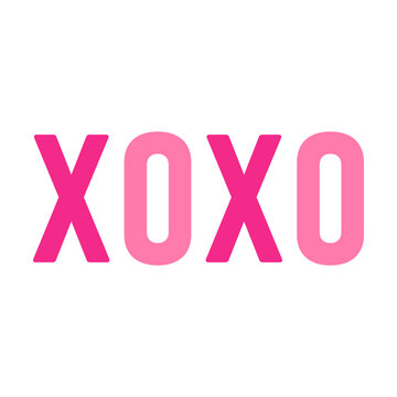 Pink Xoxo svg cut file. Isolated vector illustration.