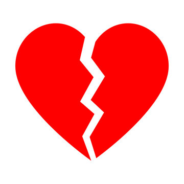 Broken red heart svg cut file. Isolated vector illustration.