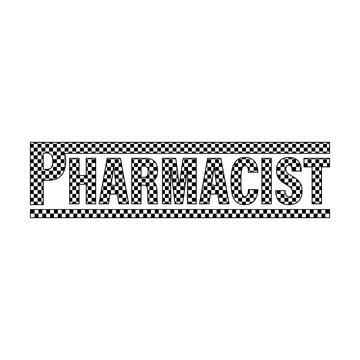 Checkered pharmacist svg cut file. Isolated vector illustration.