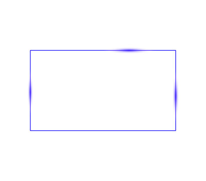 Blue rectangle with gradient effect isolated on transparent background