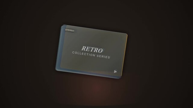 Rotating Digital Cards Displaying Retro Collection Series Graphics