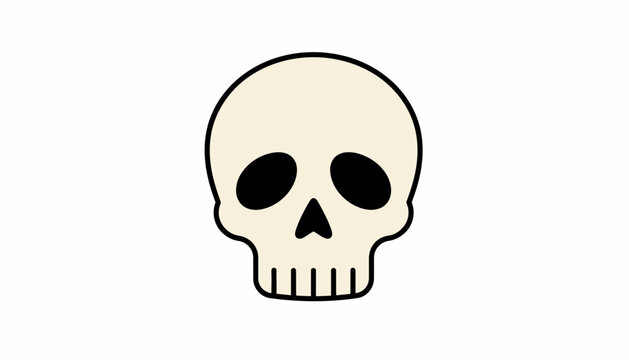Skull icon, human skull, black and beige vector, illustration, symbol, graphic element