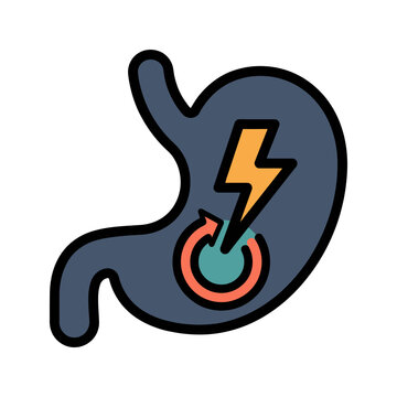 Stomachache Nausea Symptom Icon for Gastroenterology