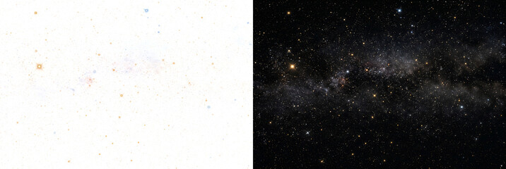Galaxy with realistic golden starfield and cosmic dust for space backgrounds and PNG, Transparent and Black Background Versions © Tanay
