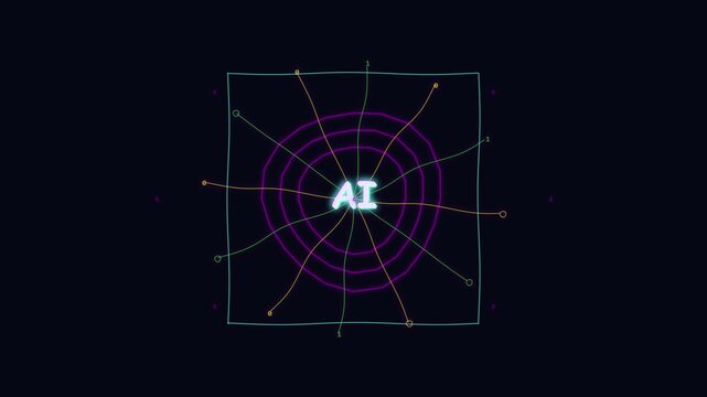 Artificial Intelligence Concept with Glowing Digital Network Connections