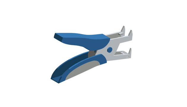 Blue and gray handheld staple remover tool, designed for office efficiency, paper management, and removing staples from documents.