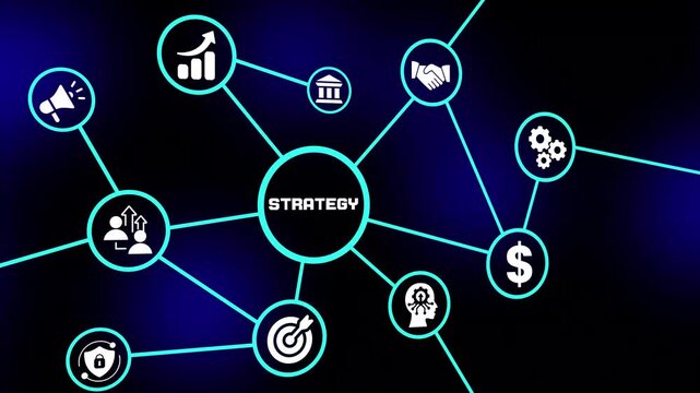 Business strategy concept featuring enterprise planning, digital transformation, connected analytics and performance driven operational management.