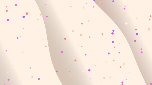 Motion velvet Soft Creamy Fabric Waves with Colorful Confetti Dots Falling Down Gentle Motion Background suitable for designs for websites social medi