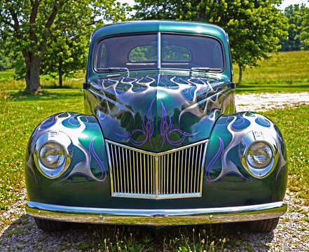 1930's automobile flames