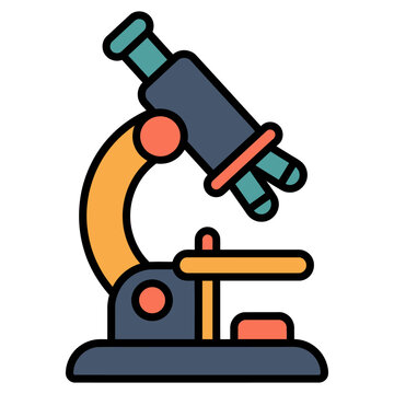 Laboratory Microscope Equipment Icon for Science Research