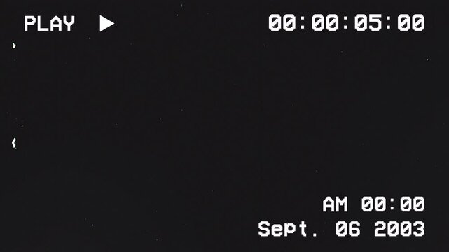 Vintage VHS Camcorder Recording Overlay with Date and Time Stamp.
