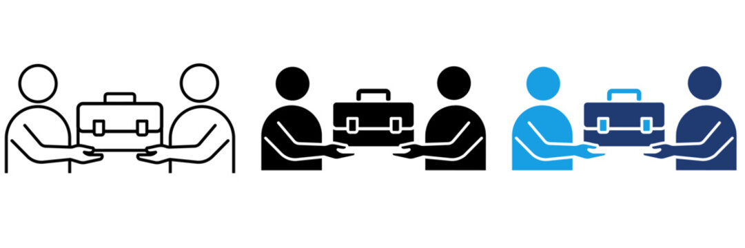 Business Handover Briefcase icon collection. Containing Deal, Partnership, Transaction, and Corporate icons.