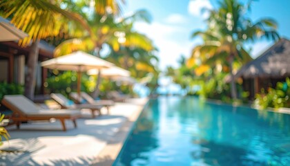 Fototapeta premium Contemporary holiday destination with subtle blur and resort lifestyle appeal