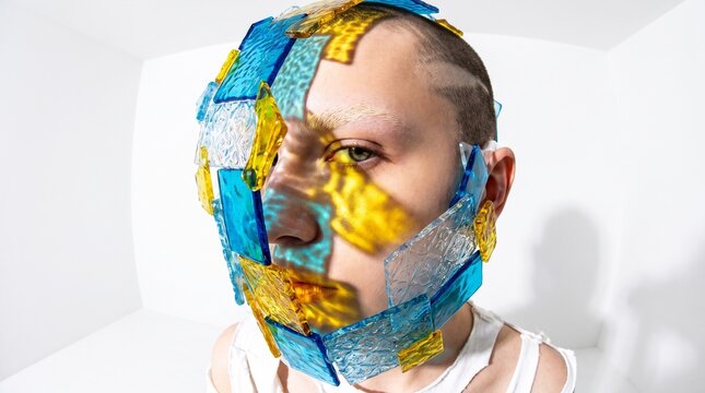 Abstract Fragmented Face Identity Concept Digital Art