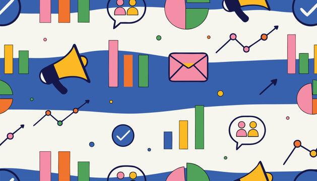 Business and finance infographics pattern with marketing icons