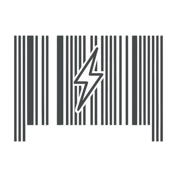 Barcode with lightning bolt fast transaction vector graphic