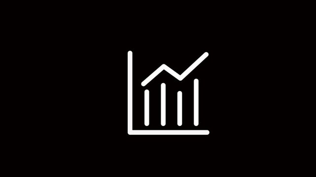 Digital whit bar chart with growing business concept. Hi-tech style technology chart with a grid. Abstract background.
