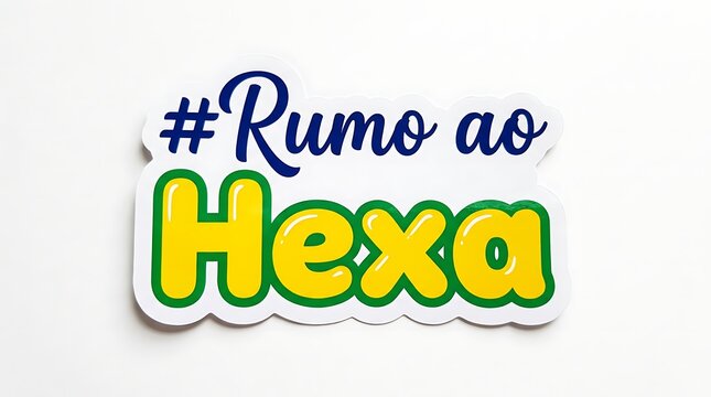 Brazilian Portuguese phrase Rumao ao Hexa meaning on our way to the sixth, associated with sports achievements and national pride, especially football.