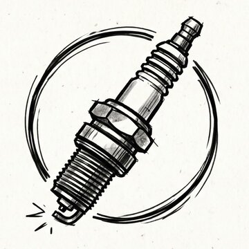 Spark Plug Illustration on White Background
