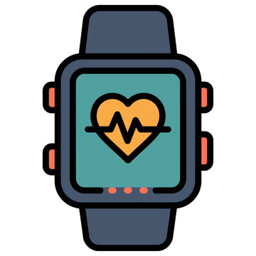 Smartwatch Health Tracker Device Icon for Fitness