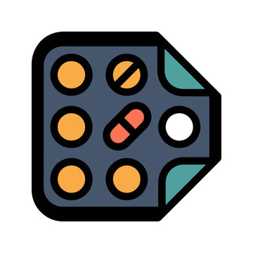 Medical Pill Blister Pack Icon for Drugstore