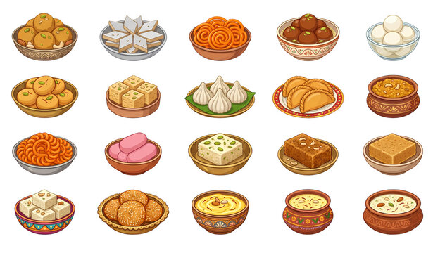 Untitled design - Traditional Indian Mithai PNG Set with Festive Desserts for Diwali Holi Ganesh Chaturthi and Celebrations