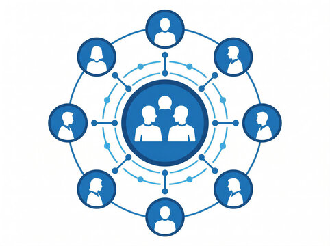 Connected People Network Illustration