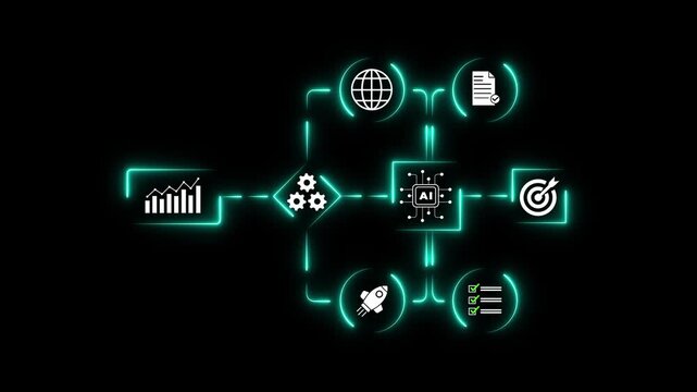 Programmer work bringing new technology innovation ai artificial intelligence workflow automation flowchart system diagram algorithm into business project management improve efficiency productivity