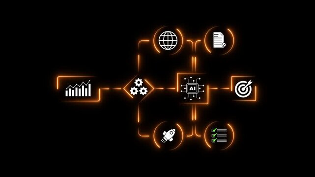 Programmer work bringing new technology innovation ai artificial intelligence workflow automation flowchart system diagram algorithm into business project management improve efficiency productivity