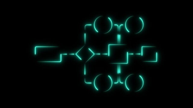 Business diagram flowchart process strategy chart management workflow solution implement concept.4k motion graphics video animation