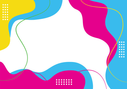 Vibrant colorful liquid wave frame horizontal banner for creative summer camp website header
