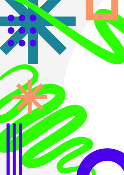 Abstract geometric line scribble pattern frame for modern music school student concert poster layout