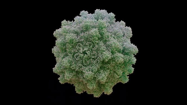 3D Scientifically Accurate AAV4 Adeno-Associated Virus serotype4 Capsid 60-mer Icosahedral Replication-defective Non-pathogenic, Primarily Ependymal Cells, Brain Ventricles, and Retinal Gene Delivery.
