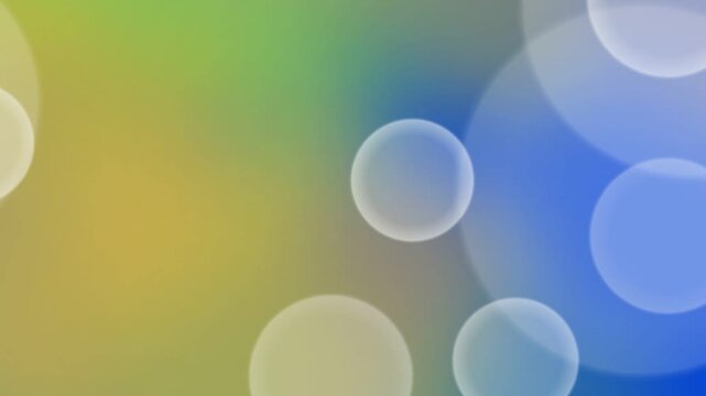 Motion watercolor Abstract Bokeh Circles Overlay on Gradient Background with Yellow Green Blue Color Transition suitable for web design social media g